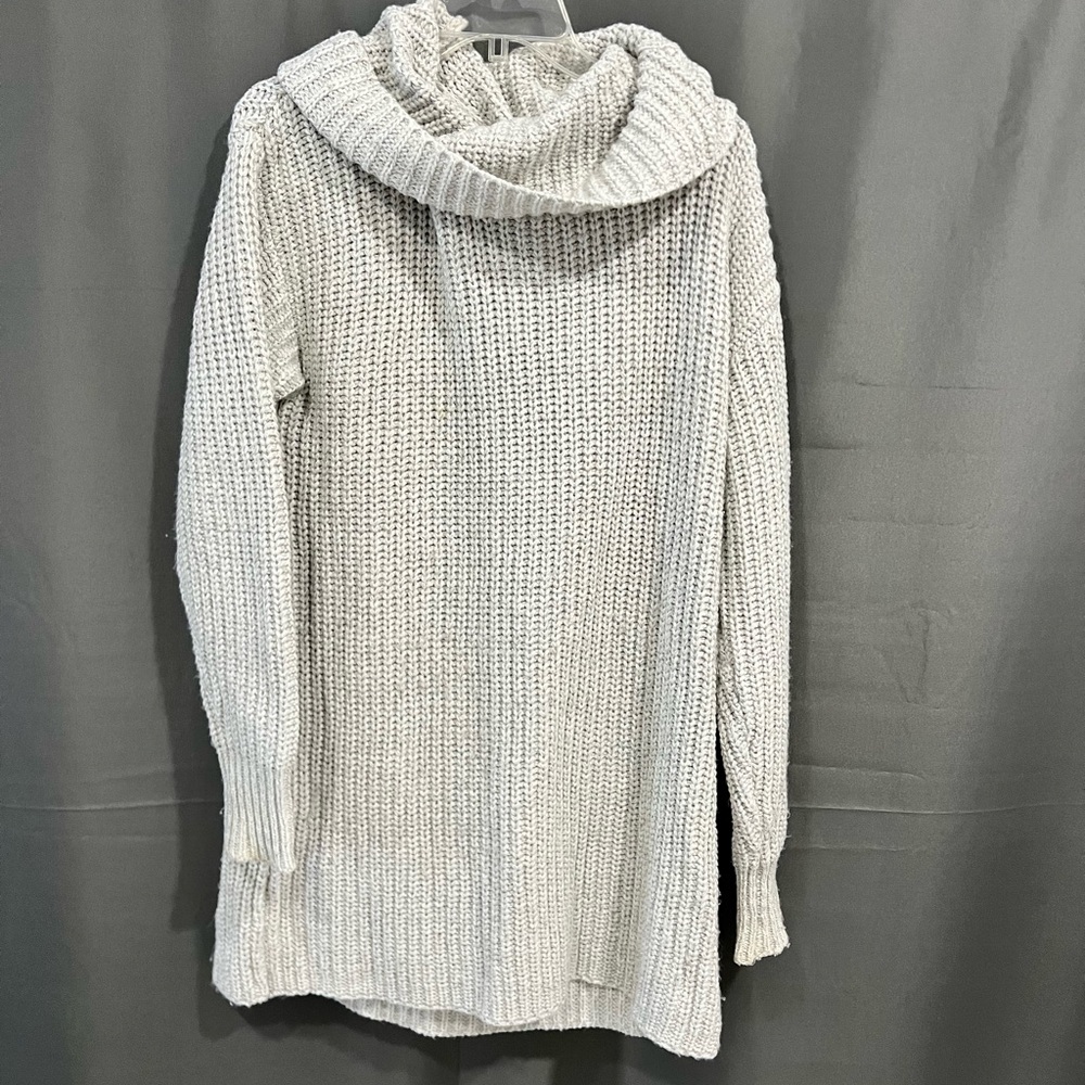 John + Jenn Women's Light Gray Cowl Neck Sweater Dress